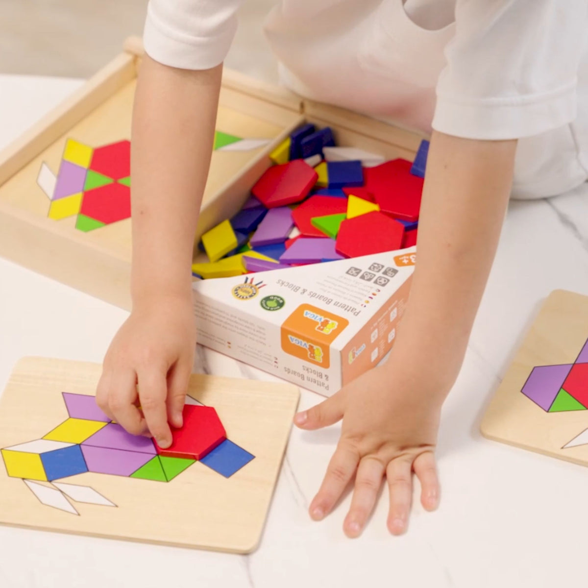 VIGA Medinė Geometrinė Mozaika Dienes Blokai, 148 dalys