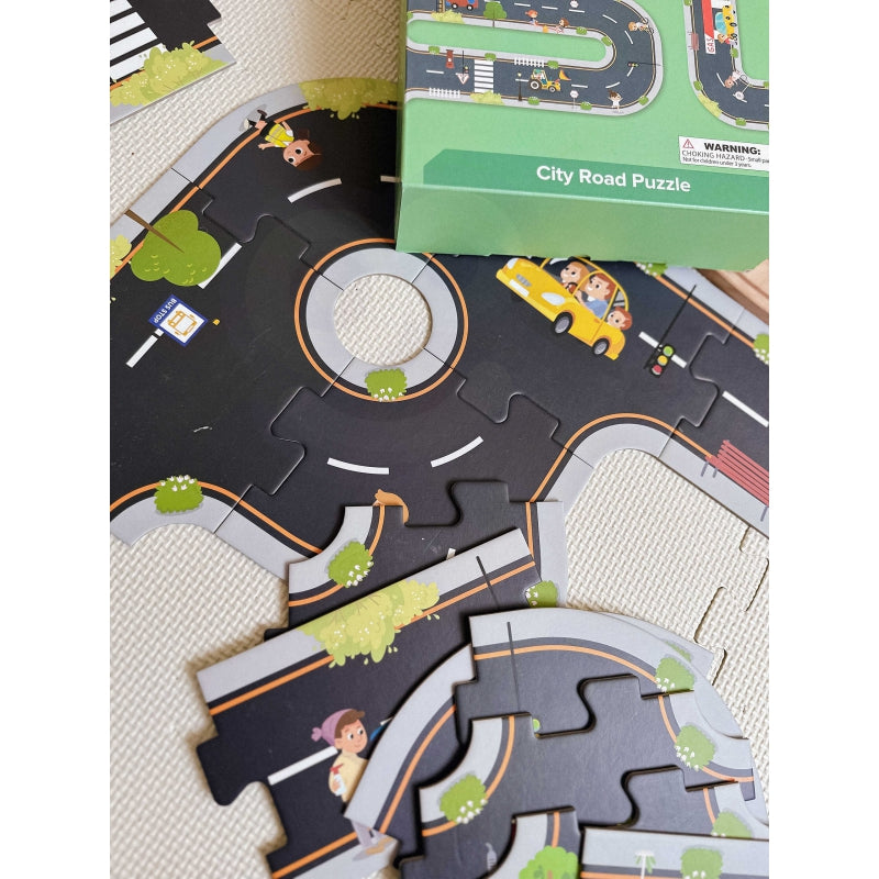 TOOKY TOY Road Puzzle vaikams Highway Modelis 21 vnt. FSC sertifikuota