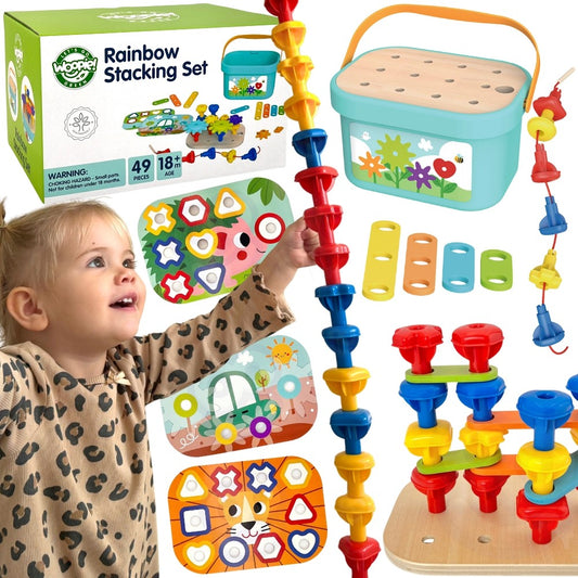 WOOPIE GREEN Montessori 12in1 Motorinė Konstravimo Dėžė FSC