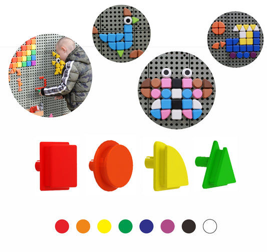 MASTERKIDZ Geometriniai elementai 8 spalvų, 256 vnt. STEM priedai