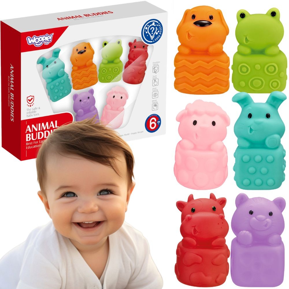 WOOPIE BABY Sensoriniai vonios gyvūnėliai, 6 vnt.