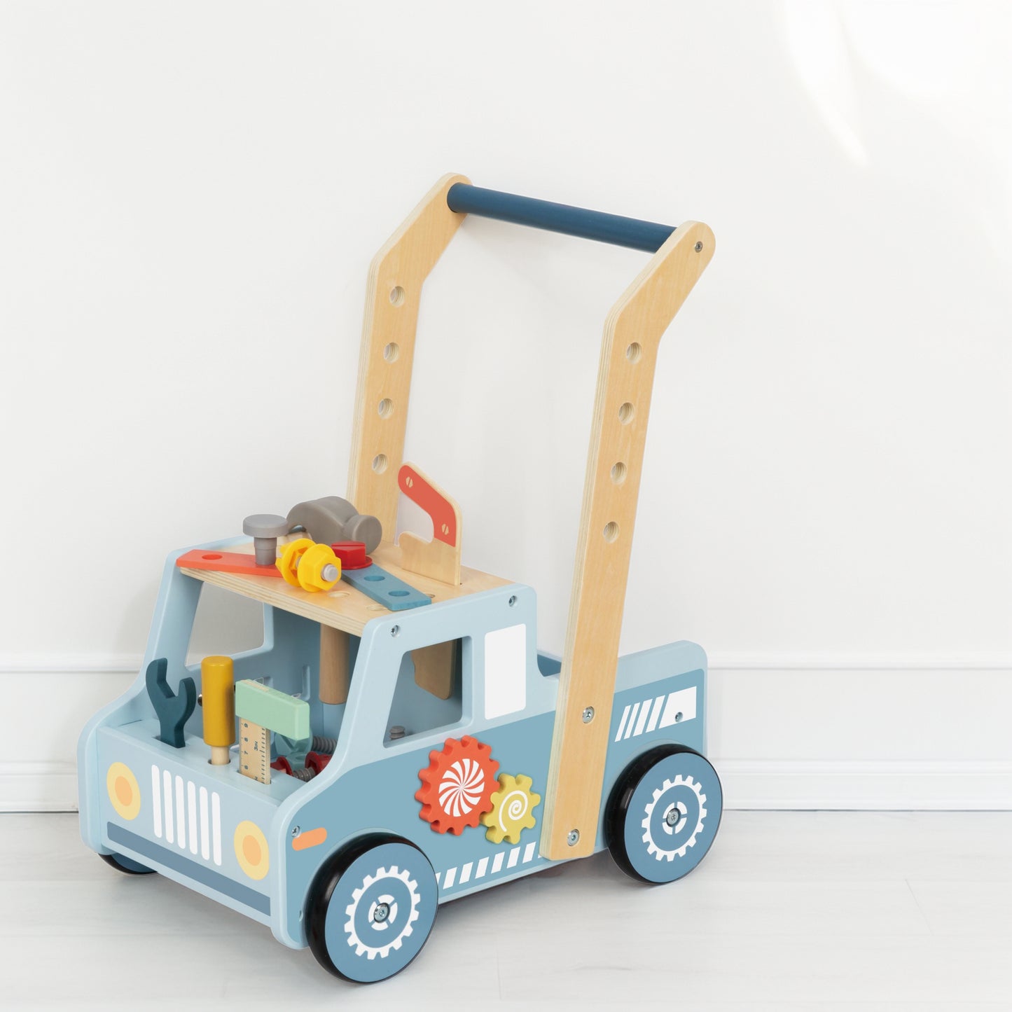 TOOKY TOY Medinis stumdukas-vaikštynė „Automobilis su mini dirbtuvėlėmis STEM“ – vaizdas 3
