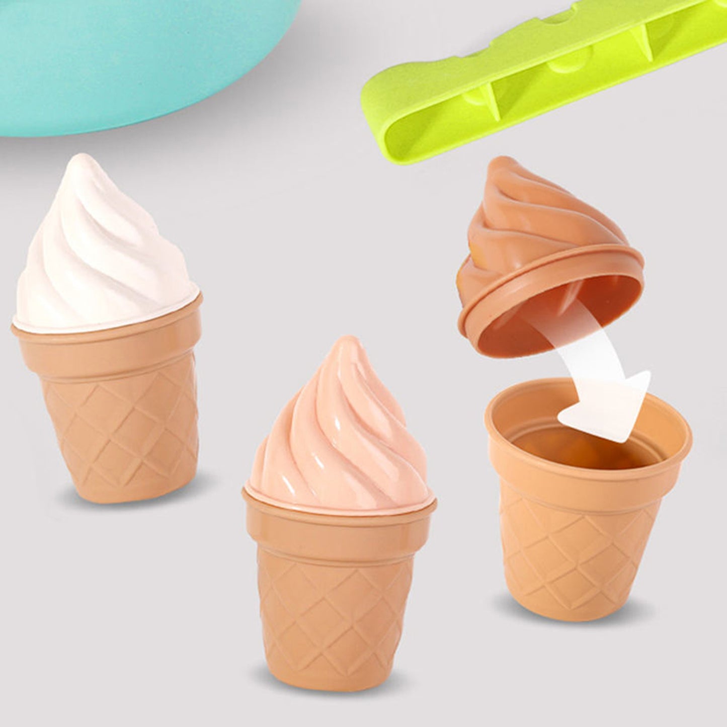 WOOPIE FUN ICE CREAM smėlio ir sniego žaislų rinkinys (Ledai), 2in1, 15 dalių – pagrindinis vaizdas