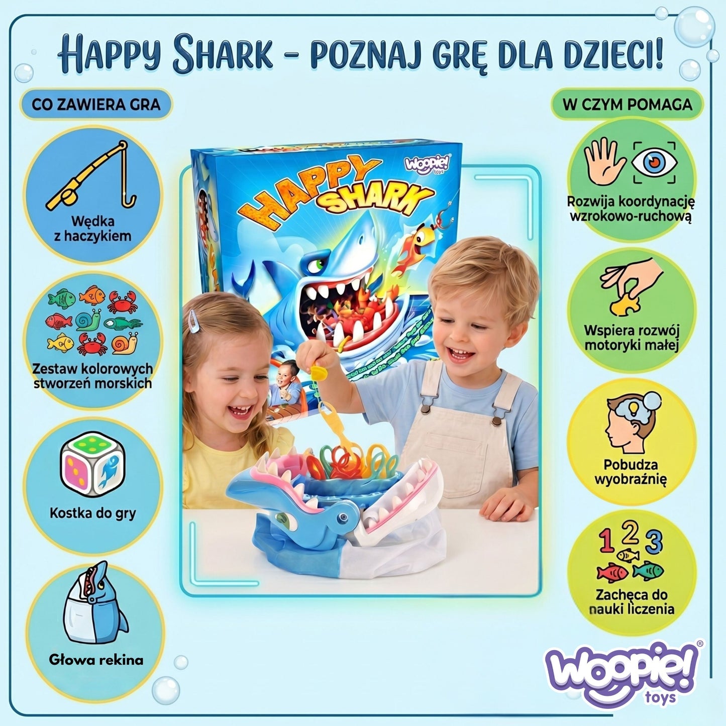 WOOPIE Arkadinis žaidimas Alkanas Ryklys – žvejybos žaidimas vaikams