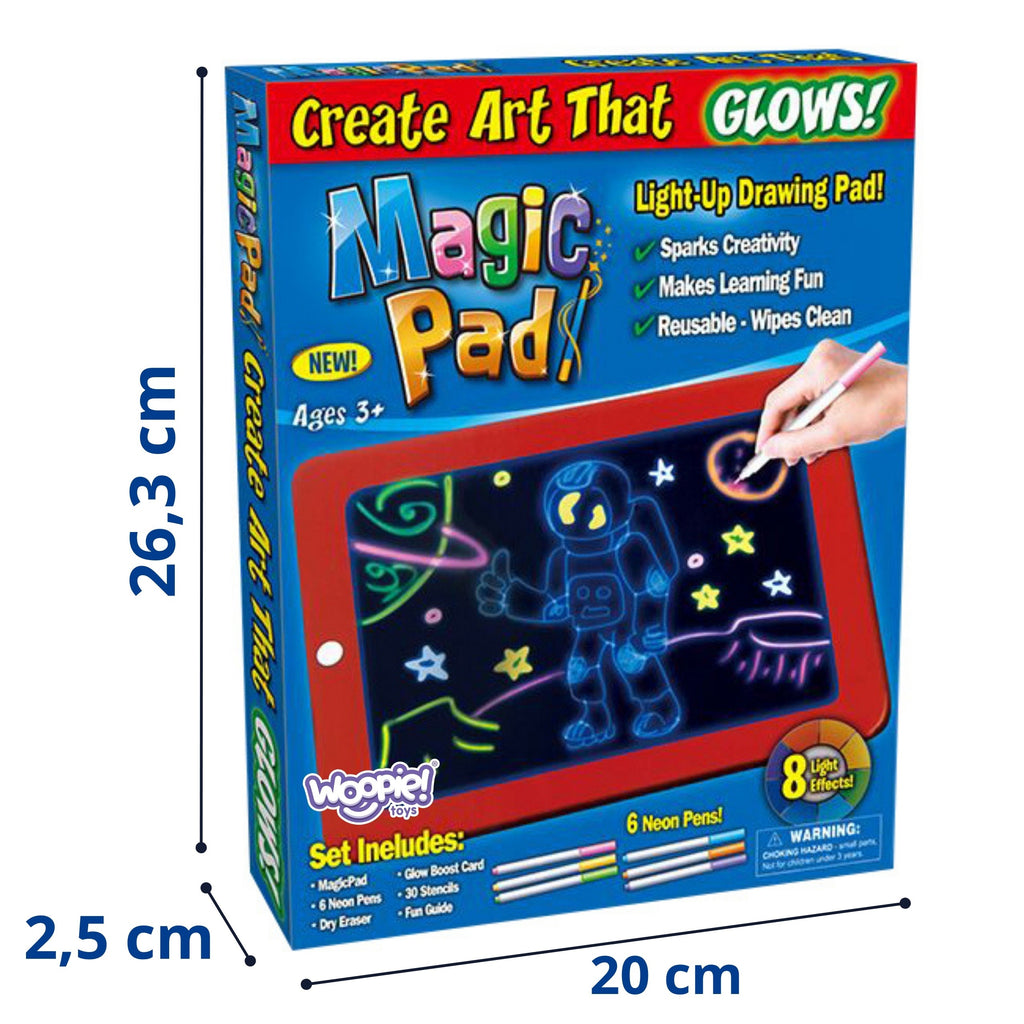 WOOPIE Magic Grafinė Piešimo Lenta su Neoninėmis Spalvomis ir LED
