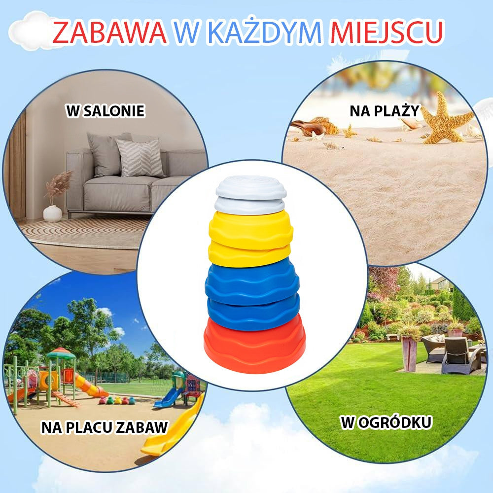 WOOPIE Sensoriniai Pusiausvyros Akmenys Lavinamasis Rinkinys 5 vnt.