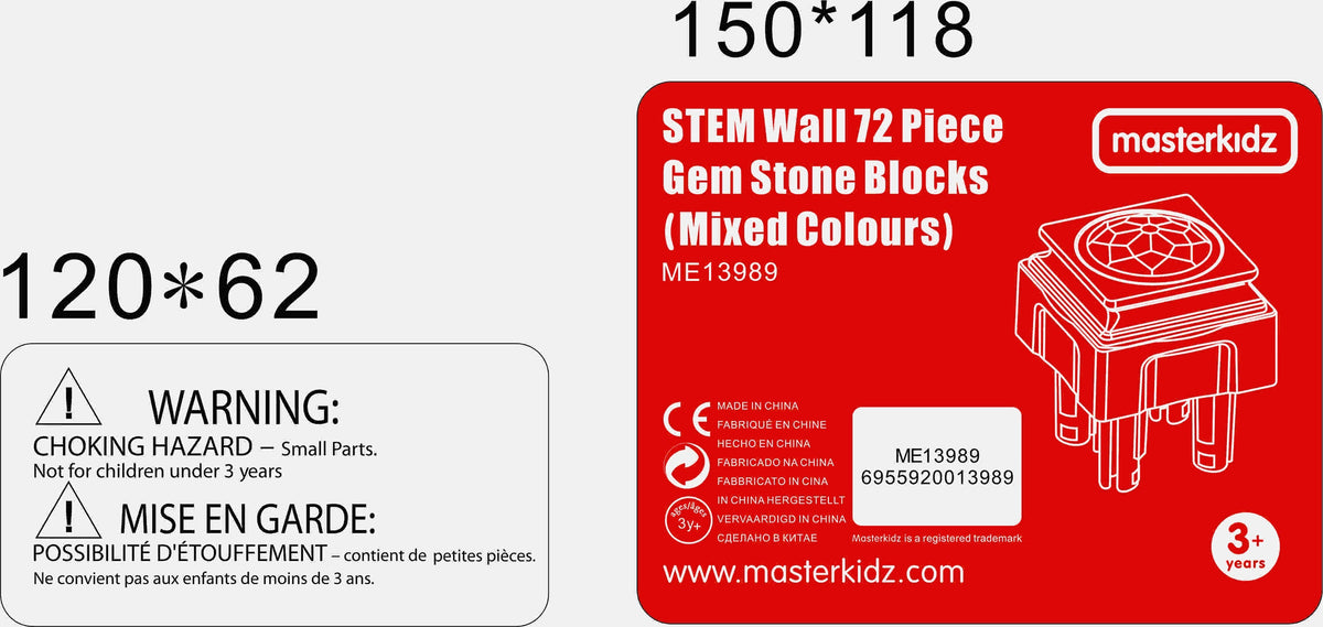 MASTERKIDZ Akriliniai spalvoti deimantukai STEM lentai, 72 vnt.