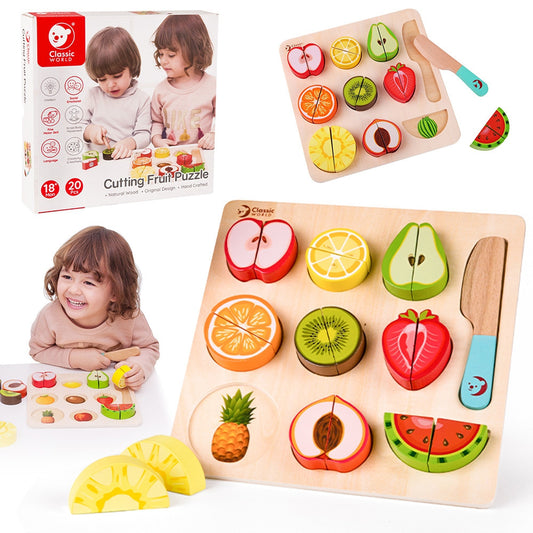 CLASSIC WORLD Montessori vaisių pjaustymo rinkinys 20 vnt.