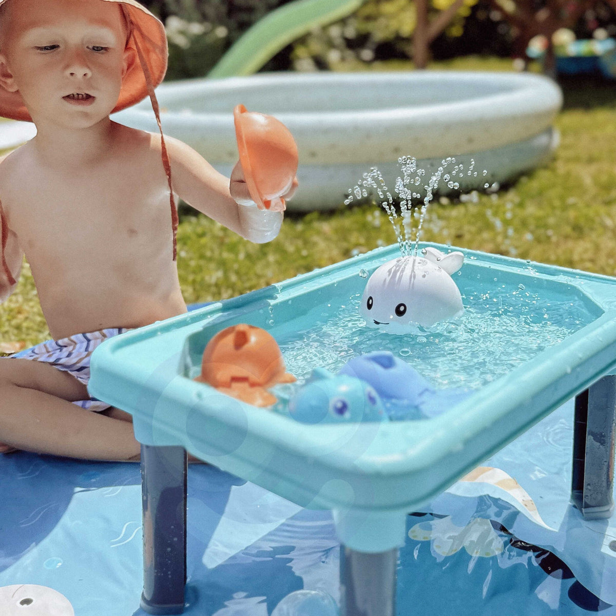 WOOPIE Vandens stalas 3in1 Smėlio dėžė Žvejyba, 6 dalys