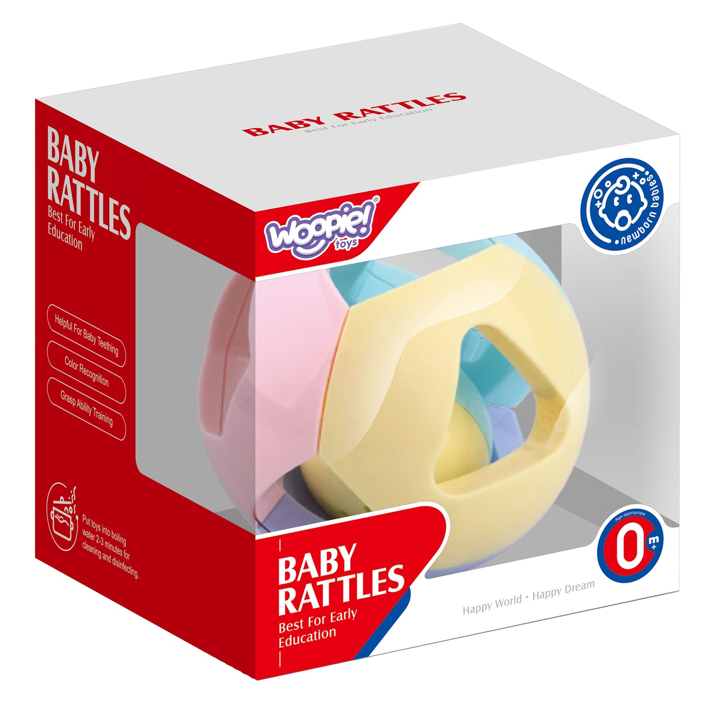 WOOPIE BABY Pastelinė barškanti kamuolio formos mašinėlė ropojimo skatinimui (0m+) – vaizdas 9