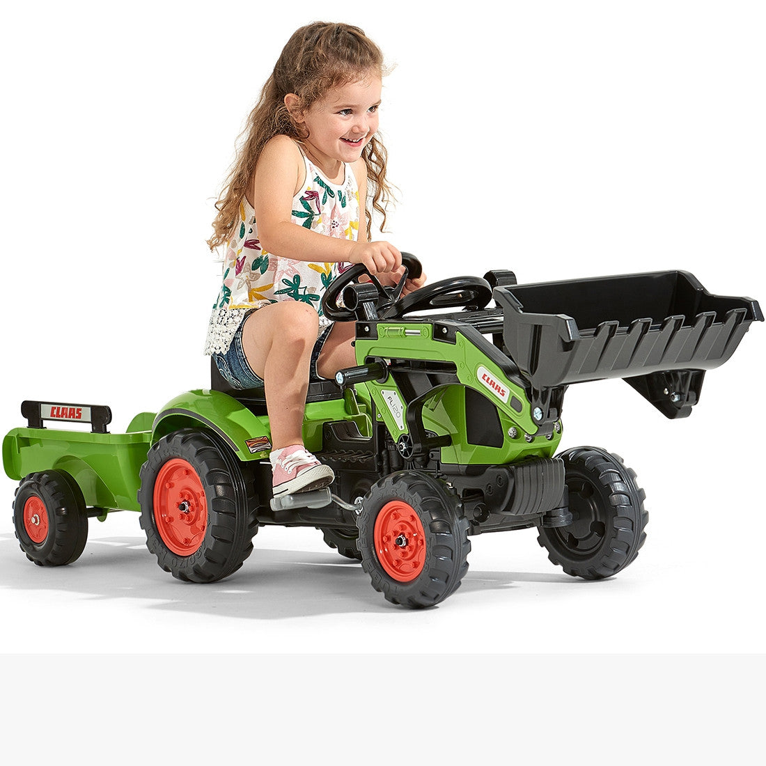 Falk Claas Arion 410 Minitraktoris su Priekaba ir Kaušu, 2-5 m.