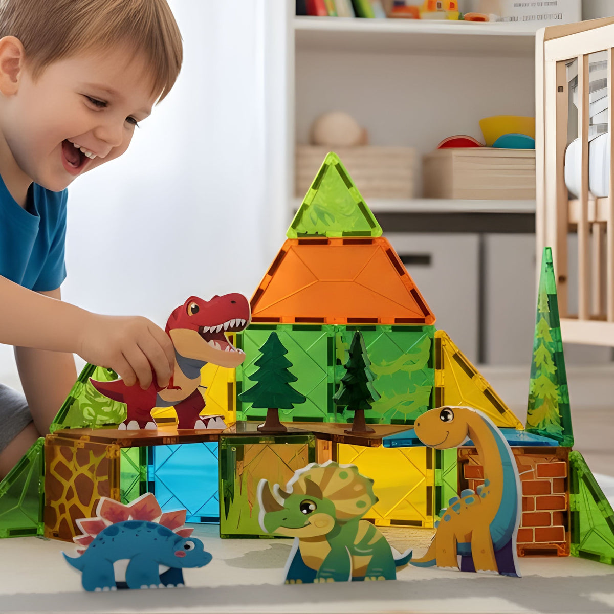 WOOPIE Magnetiniai Statybiniai Blokai Dinozaurai 30 vnt.