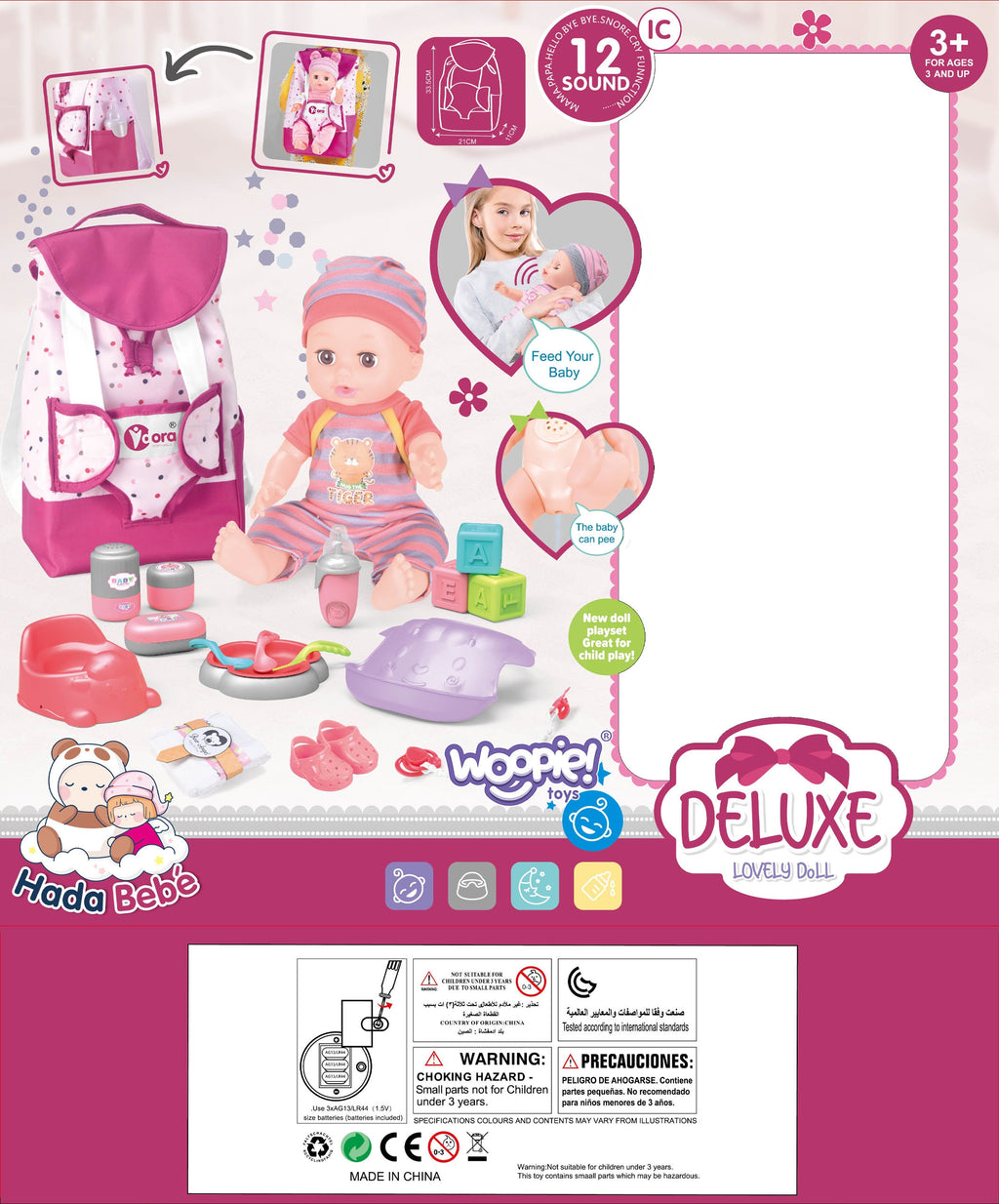 WOOPIE ROYAL Auklės rinkinys su lėle ir 19 priedų 30 cm