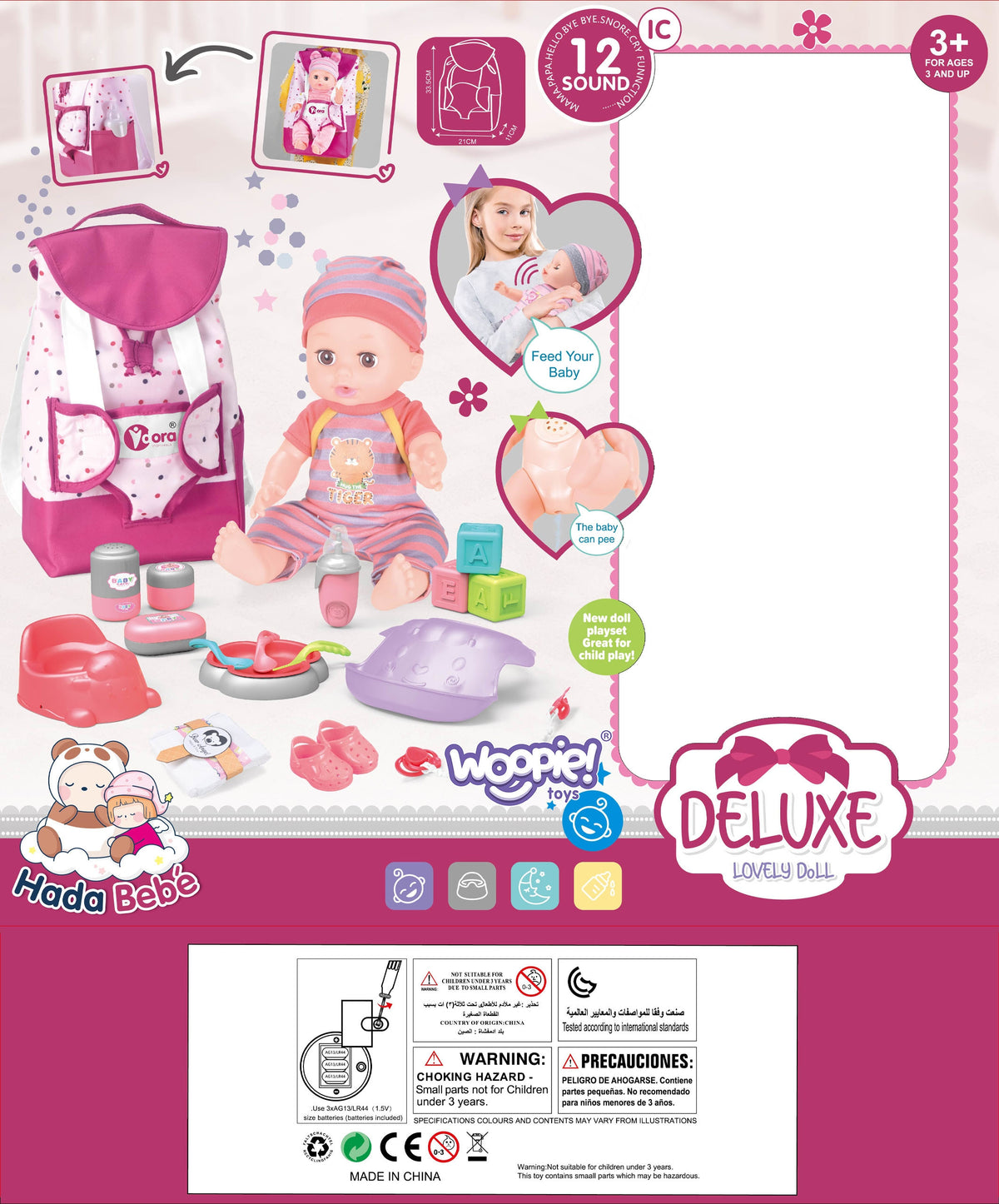 WOOPIE ROYAL Auklės rinkinys su lėle ir 19 priedų 30 cm