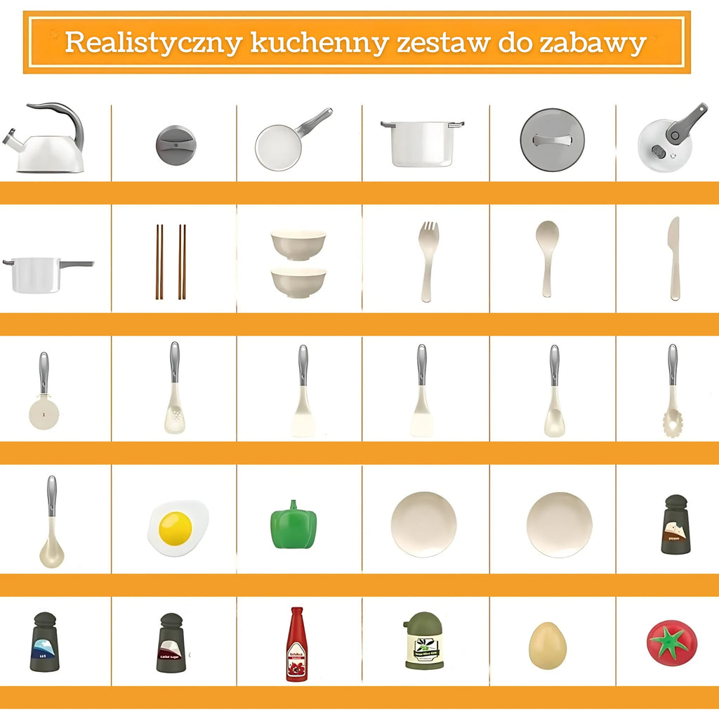 WOOPIE Mažojo Virtuvės Šefo Rinkinys Puodai Keptuvė Virdulys 32 vnt.