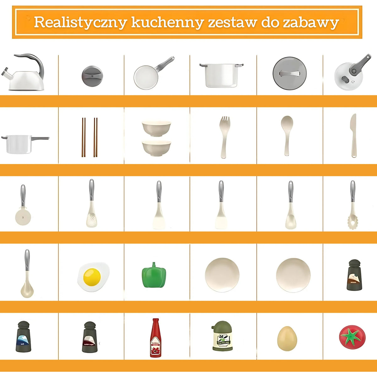WOOPIE Mažojo Virtuvės Šefo Rinkinys Puodai Keptuvė Virdulys 32 vnt.