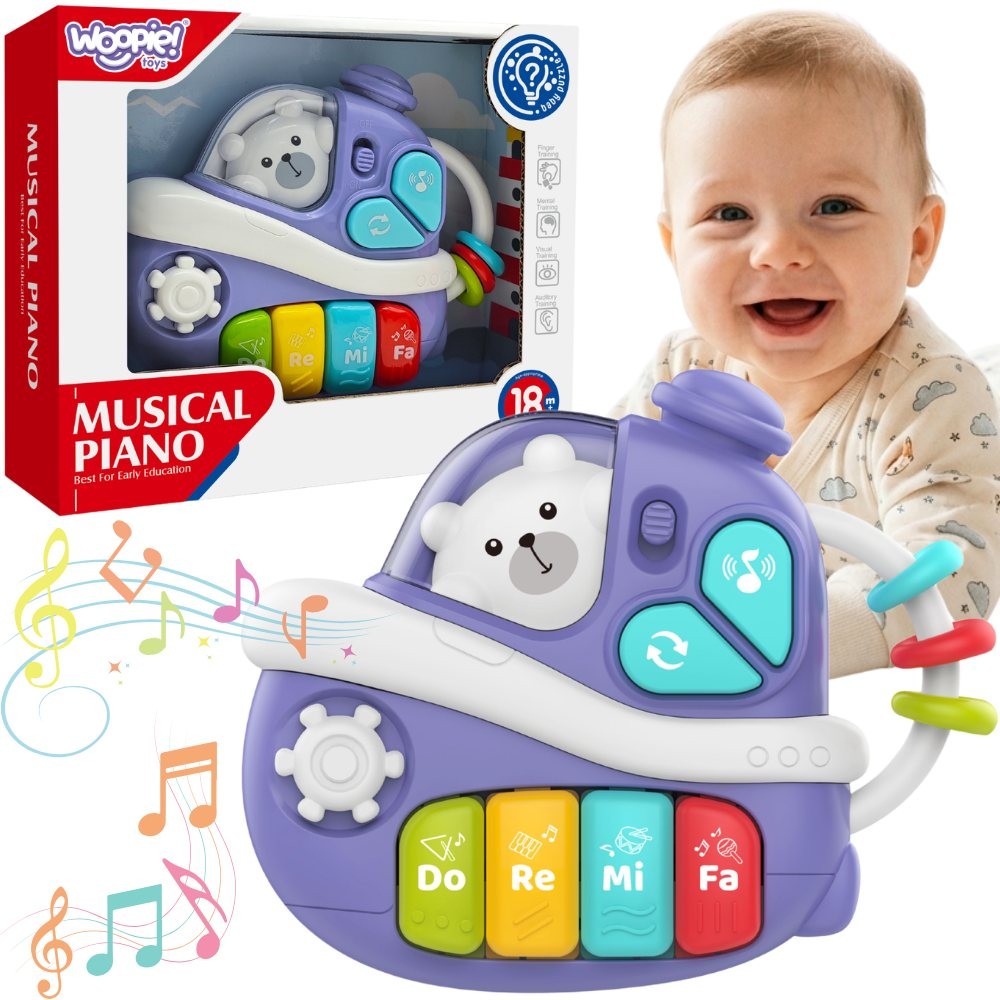 WOOPIE BABY Interaktyvus Muzikinis Pianinas Laivas 18m+