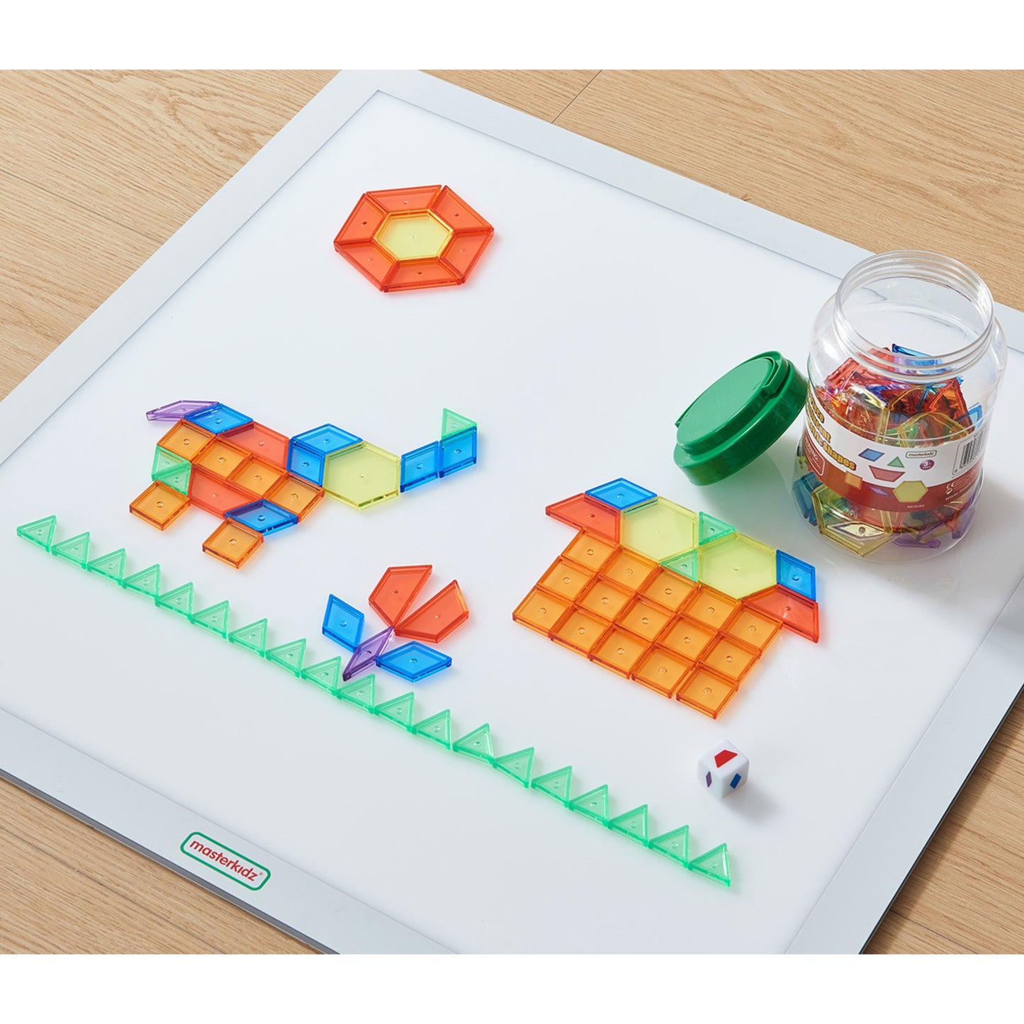 MASTERKIDZ Montessori Tangram Mozaikos Blokeliai 140 vnt.