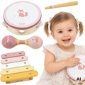 VIGA PolarB Medinių muzikinių instrumentų rinkinys rožinis 3 vnt.
