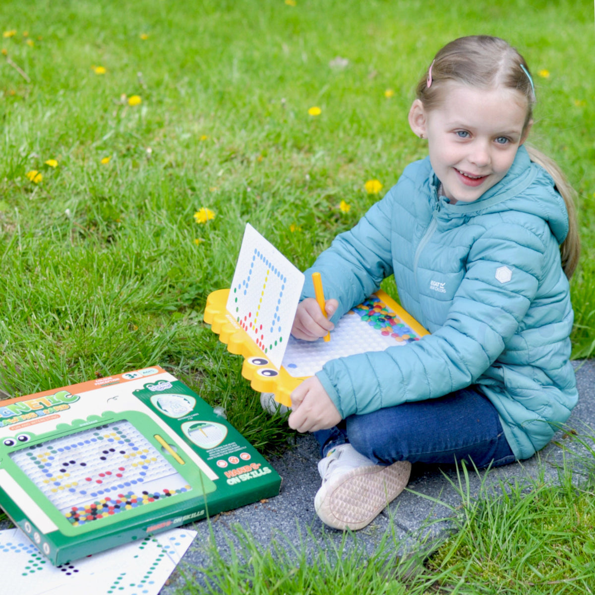 WOOPIE MagPad Magnetinė Lenta Dinozauras Montessori 110 sagutės