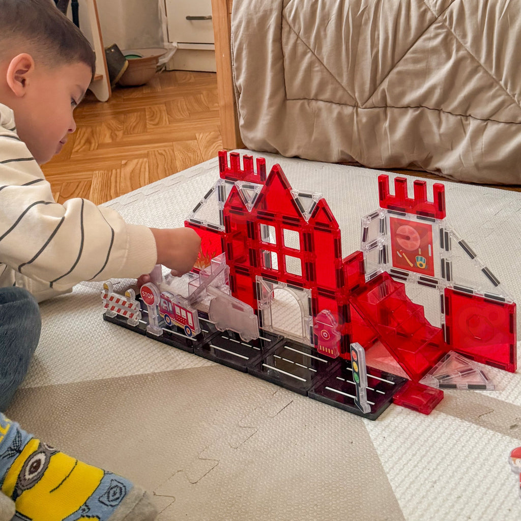 WOOPIE Magnetiniai Blokai 3D Ugniagesių Stotis, 48 dalys