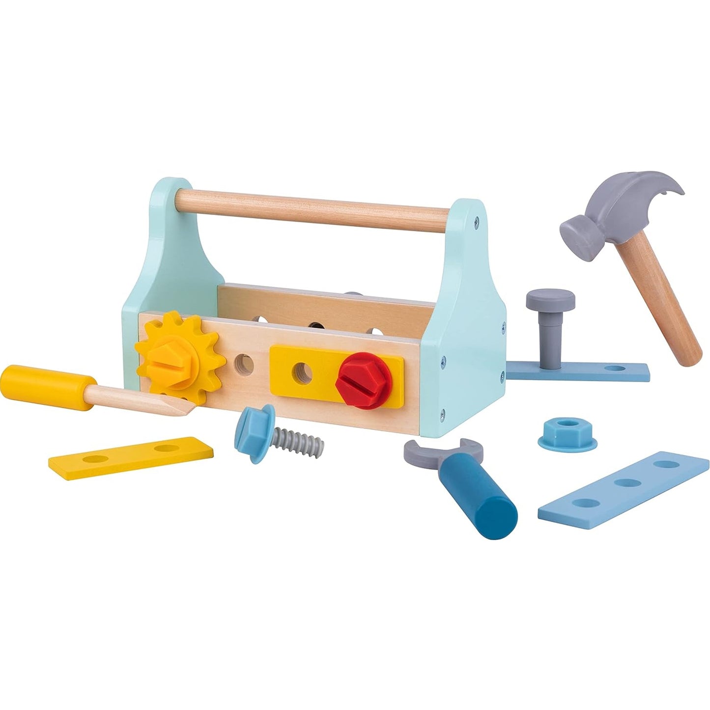 TOOKY TOY Medinė įrankių dėžė su rinkiniu, 18 elementų – vaizdas 2