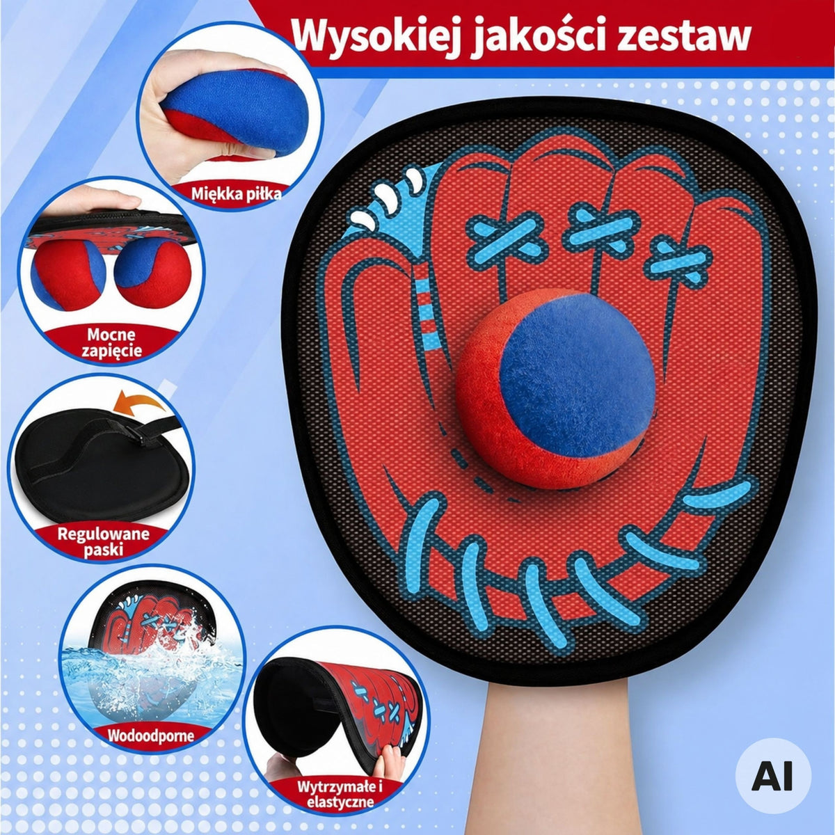 WOOPIE Kamuoliuko Gaudymo Žaidimas su Raketėmis, 5 vnt.