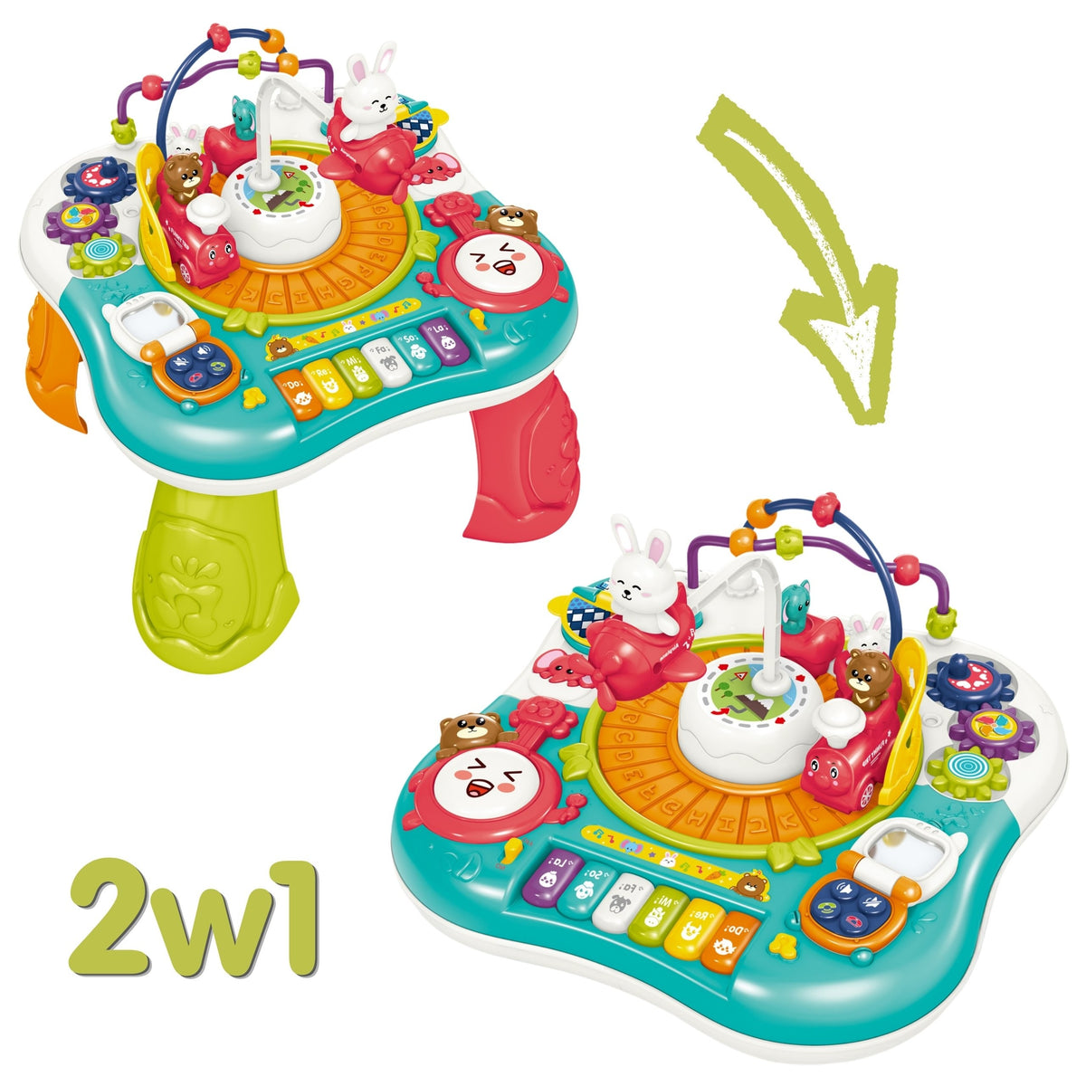 WOOPIE BABY 2in1 interaktyvus edukacinis staliukas su pianinu