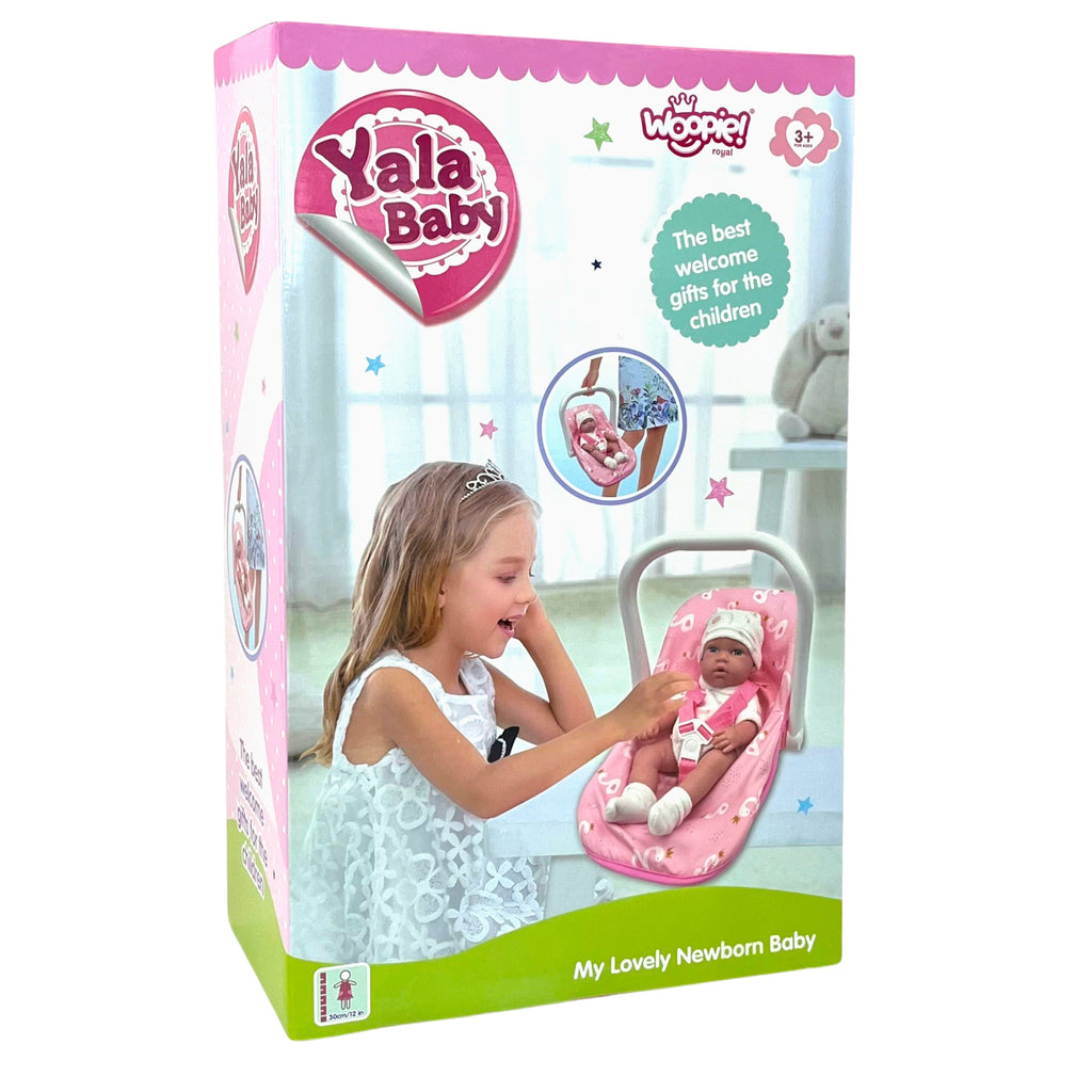 WOOPIE ROYAL Lėlė Kūdikis 30,5 cm su Rožine Nešykla – Rinkinys