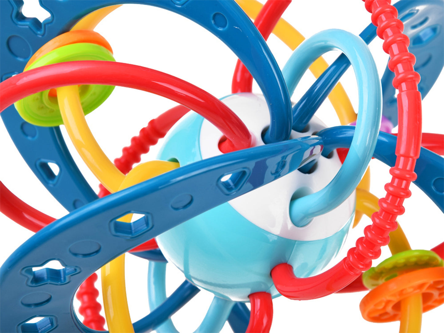 WOOPIE BABY Montessori 2in1 sensorinis žaislas: kramtukas ir barškutis – vaizdas 3