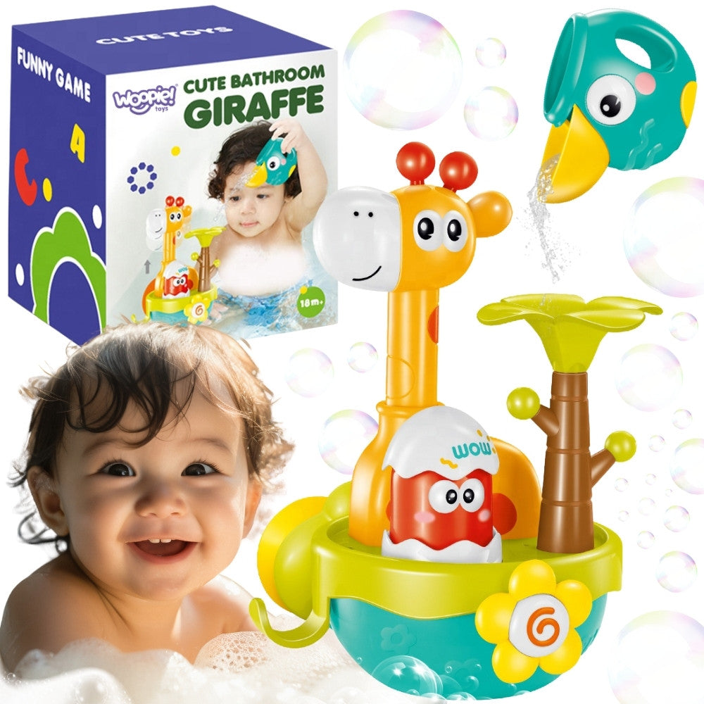 WOOPIE BABY Žirafos vonios žaislas su siurbtuku ir piltuvėliu