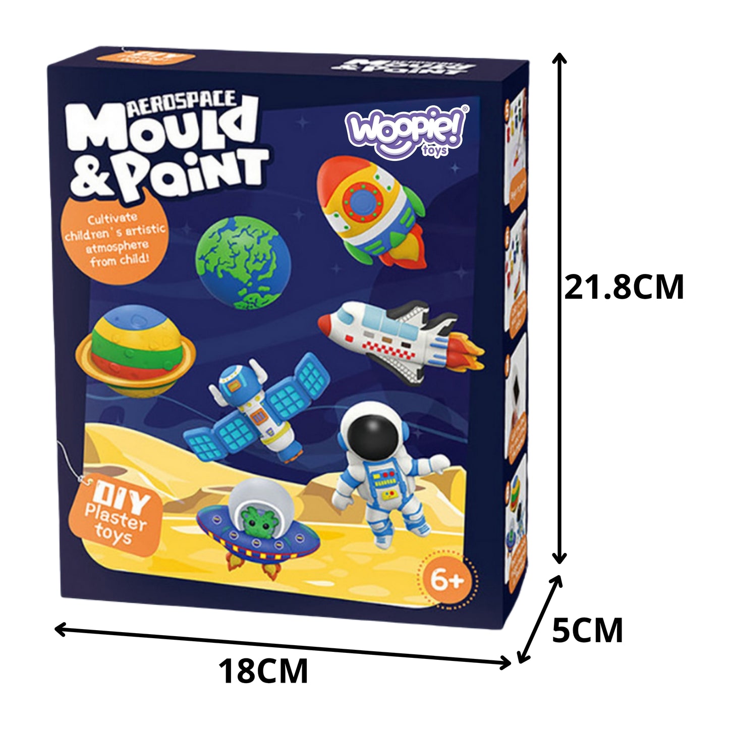 WOOPIE Kūrybinis rinkinys Gipsinėms Kosmoso Figūrėlėms lieti ir dažyti (DIY) – vaizdas 5