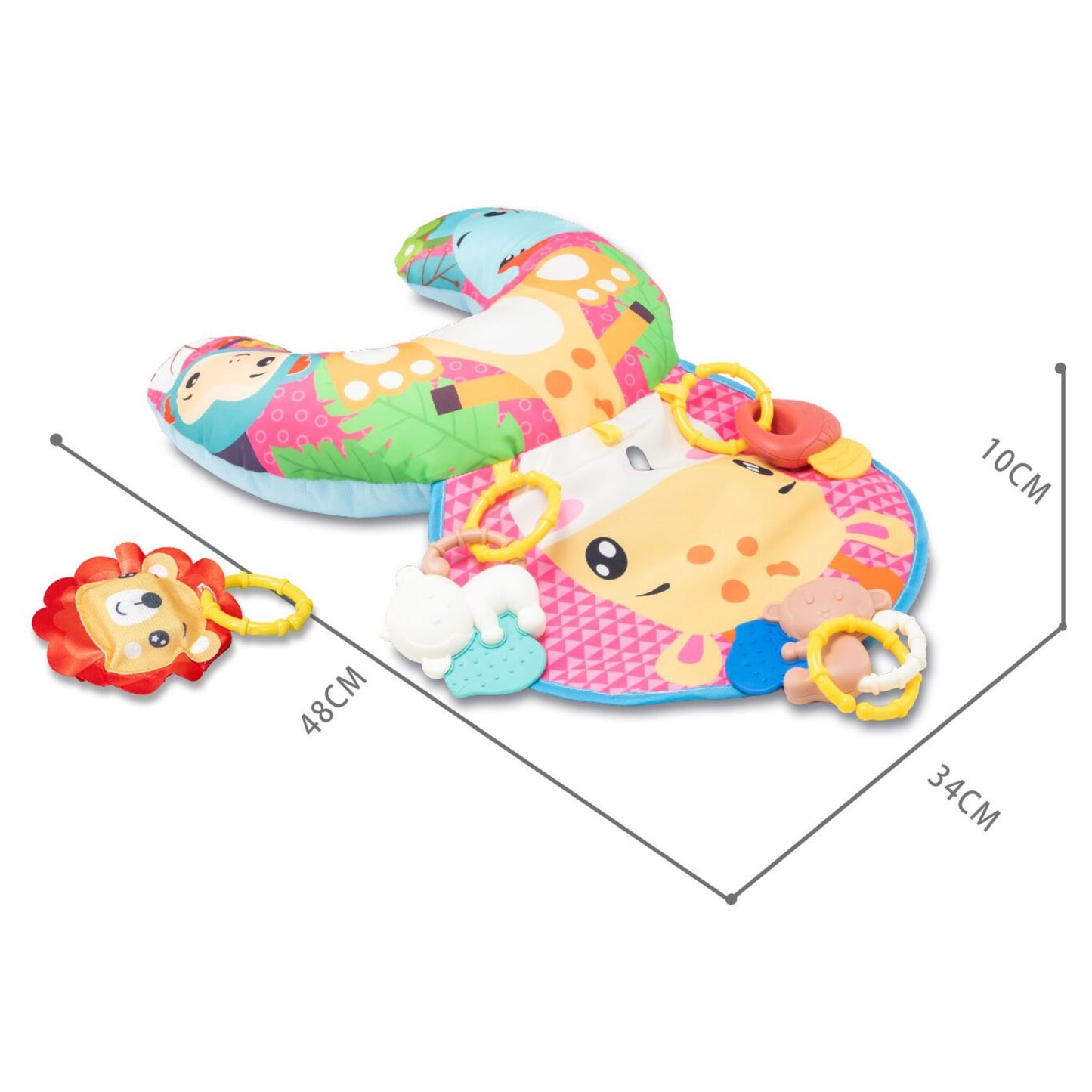 WOOPIE BABY Interaktyvi lavinamoji pagalvė-riestainis su barškučiais ir kramtuku – vaizdas 2