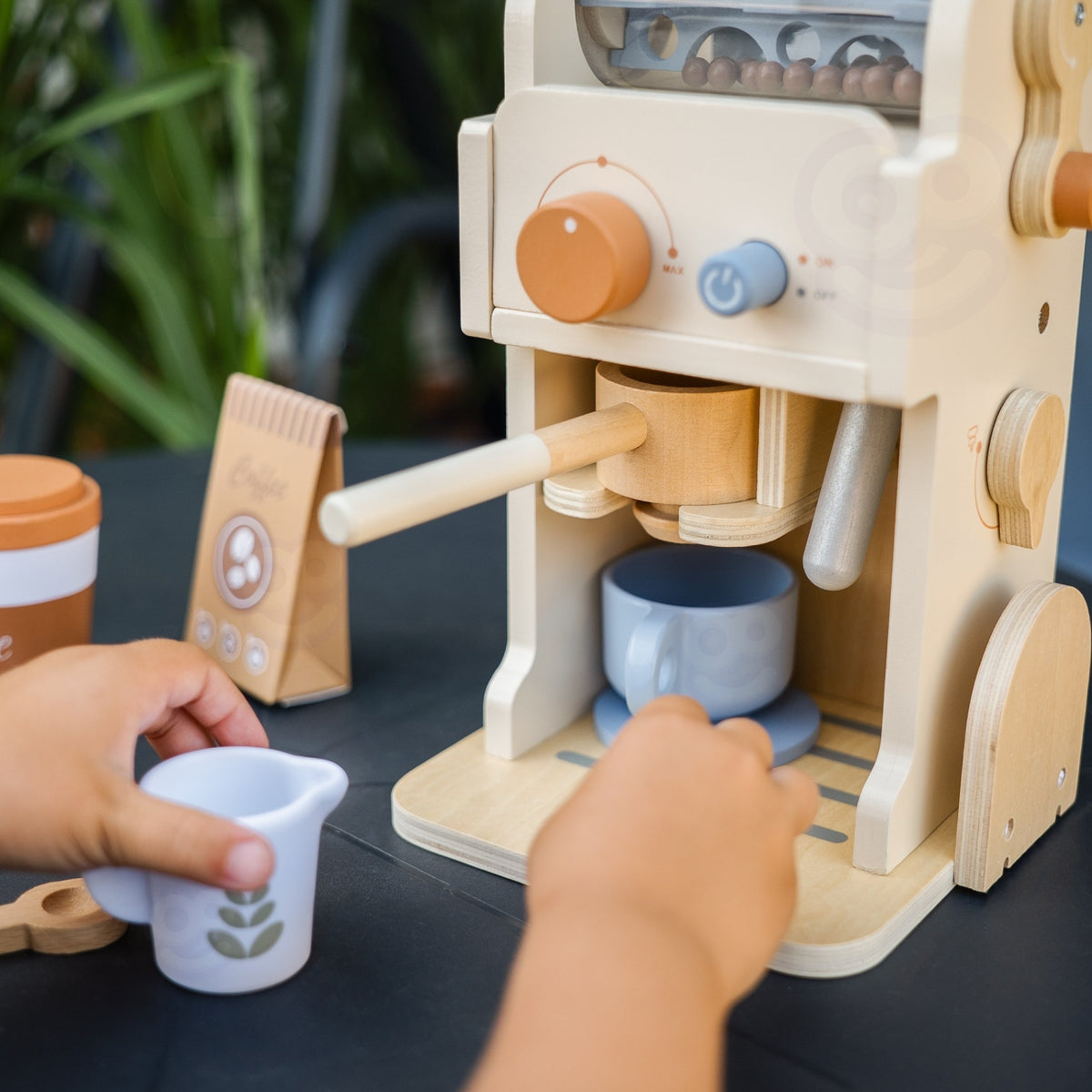 TOOKY TOY Medinis Kavos Aparatas Baristai su Priedais