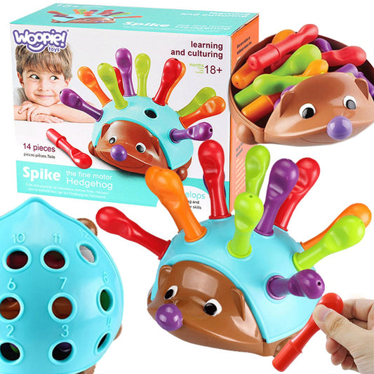 WOOPIE Ežiukas Rūšiuoklis Montessori 4in1 – Skaičiai ir Spalvos