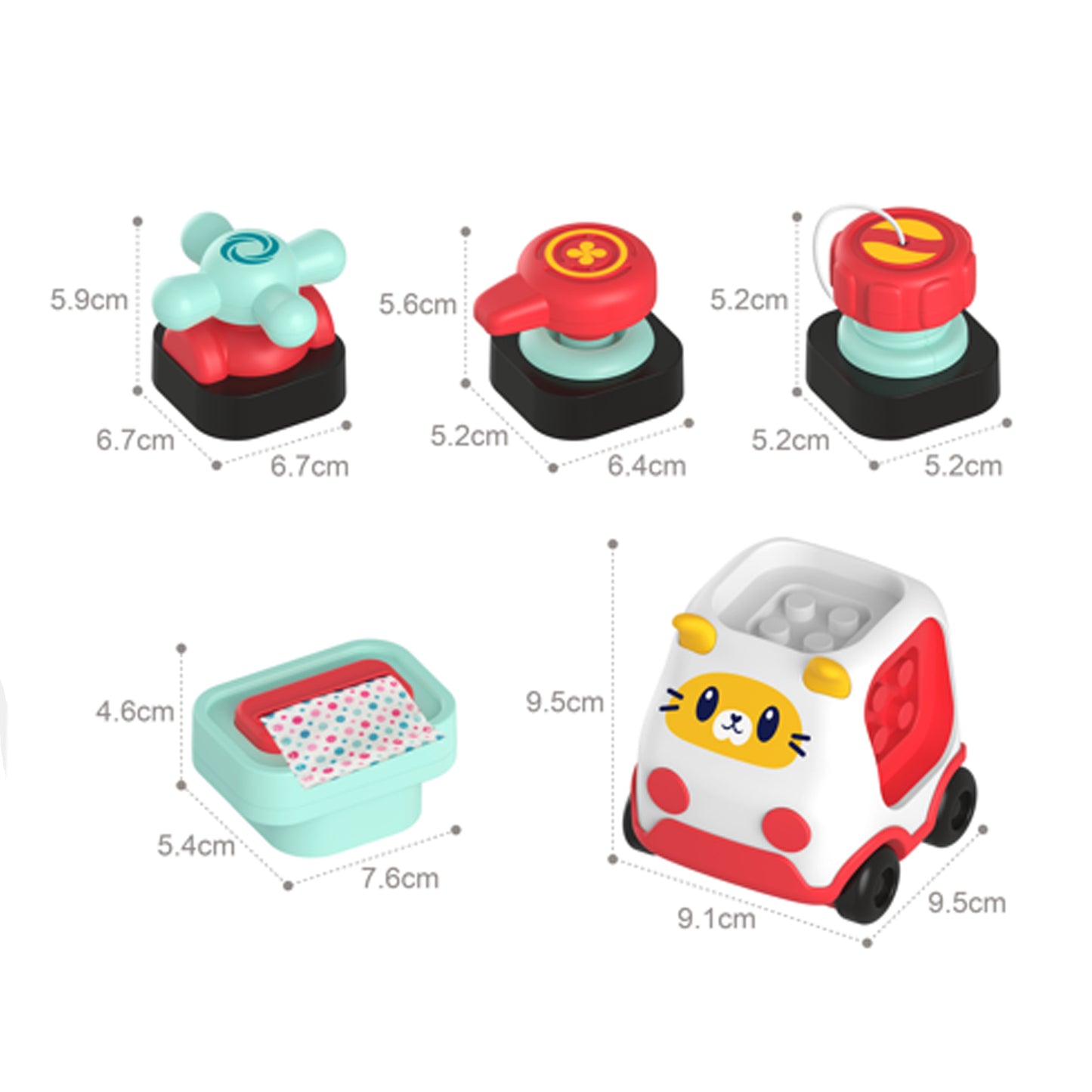 WOOPIE BABY Montessori Manipuliacinis konstruktorius „Katinėlis“ (Automobilis) 2 – vaizdas 2