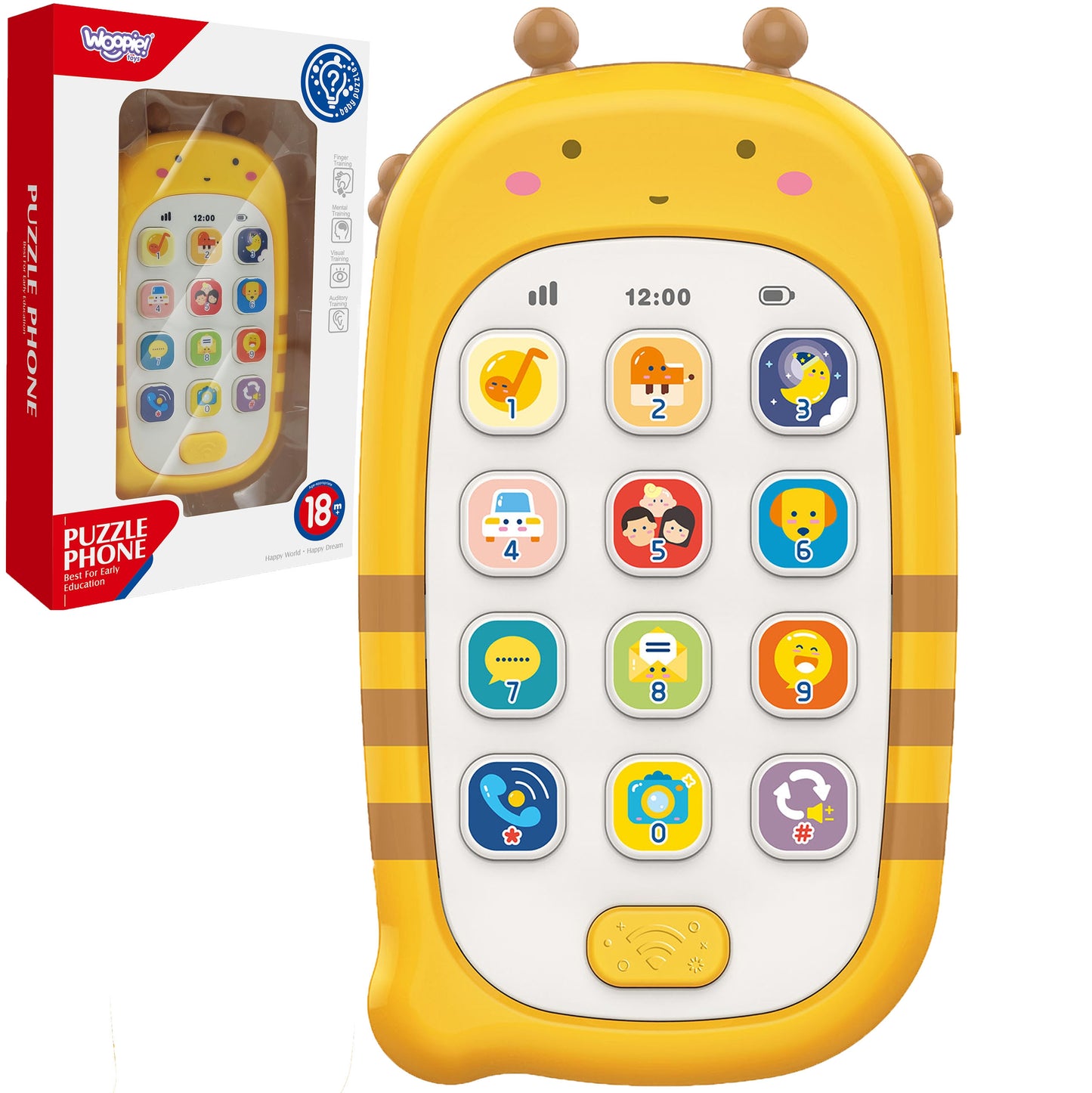 WOOPIE BABY Interaktyvus žaislinis telefonas su garsais vaikams
