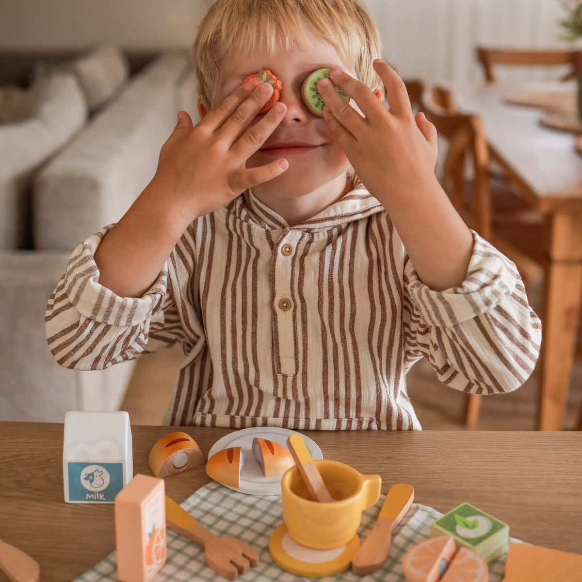 TOOKY TOY Medinis Pikniko Rinkinys su Lipduku Pusryčių Rinkiniu