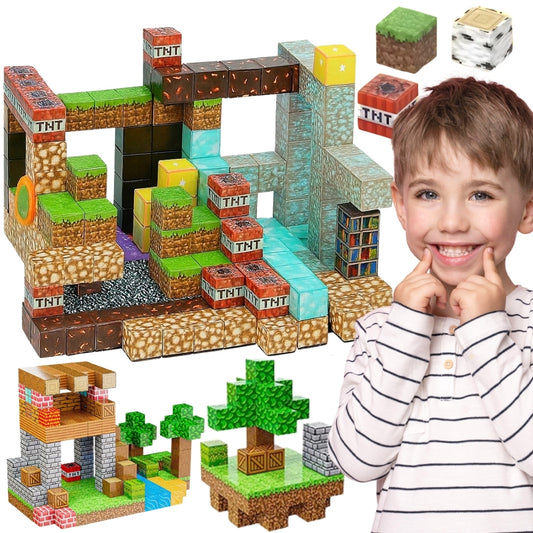 WOOPIE Magnetinių konstravimo kubelių 3D edukacinis rinkinys, 63 vnt – pagrindinis vaizdas