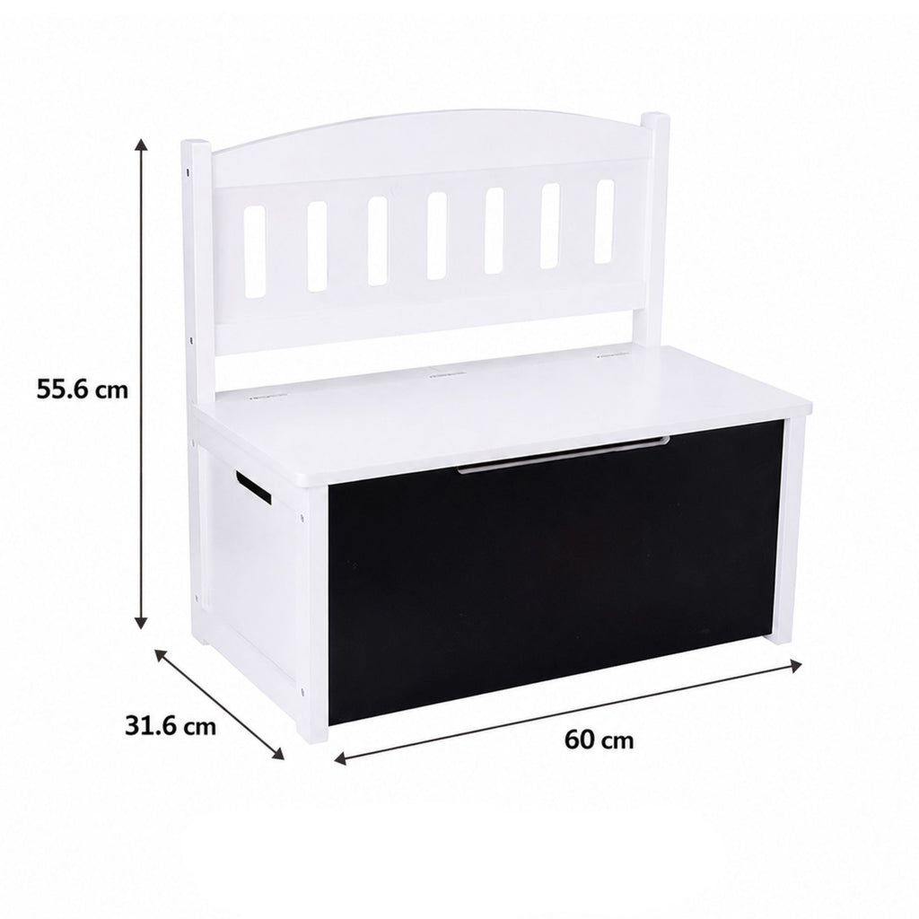 Tooky Toy Medinė Žaislų Dėžė-Suoliukas 3in1 su Piešimo Lenta