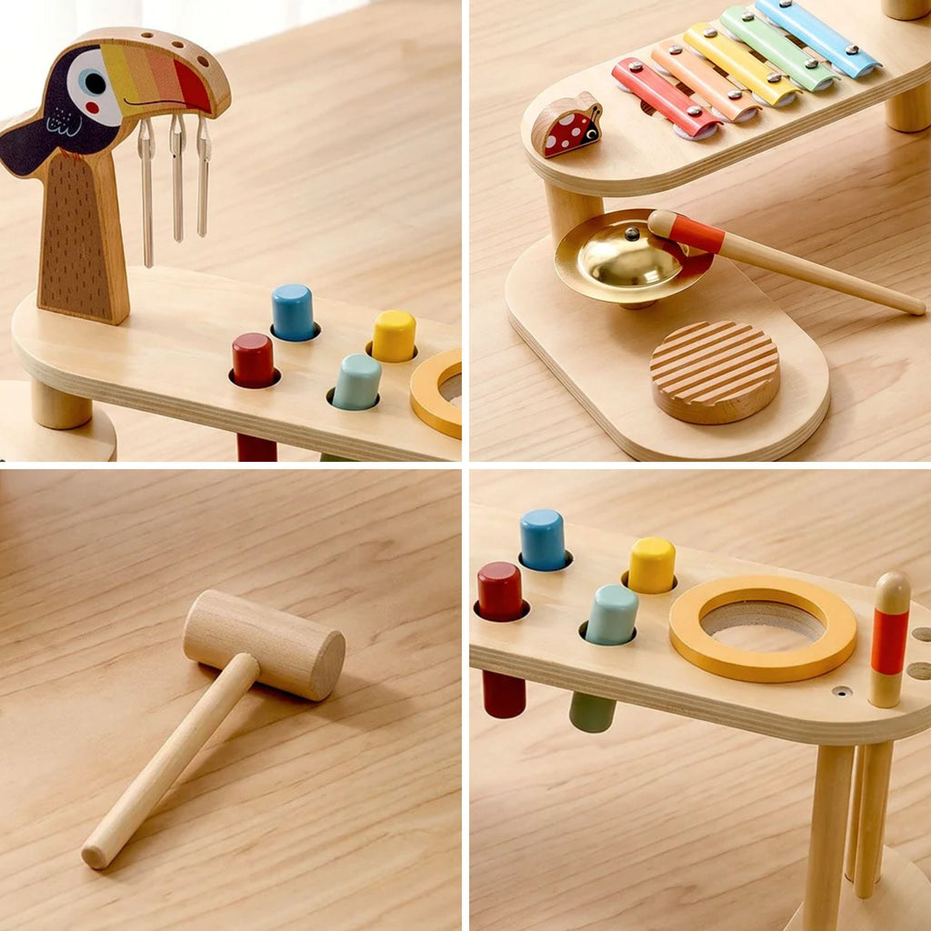 TOOKY TOY Medinė Edukacinė Muzikos Stalelė Tukanam 3+