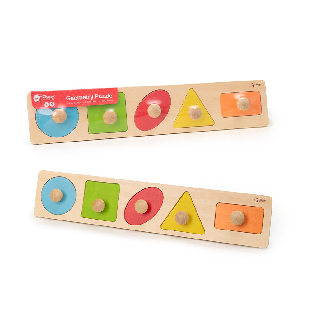 CLASSIC WORLD Medinė Geometrinė Dėlionė Montessori 6 vnt.