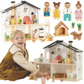 TOOKY TOY Medinis lėlių namelis su šeima, 20 detalių