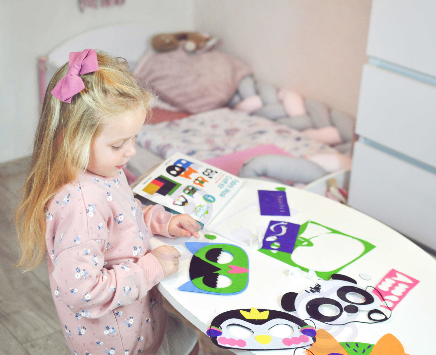 WOOPIE ART&FUN kūrybinis rinkinys – veltinio kaukės „Pasidaryk pats“, 4 vnt – vaizdas 5