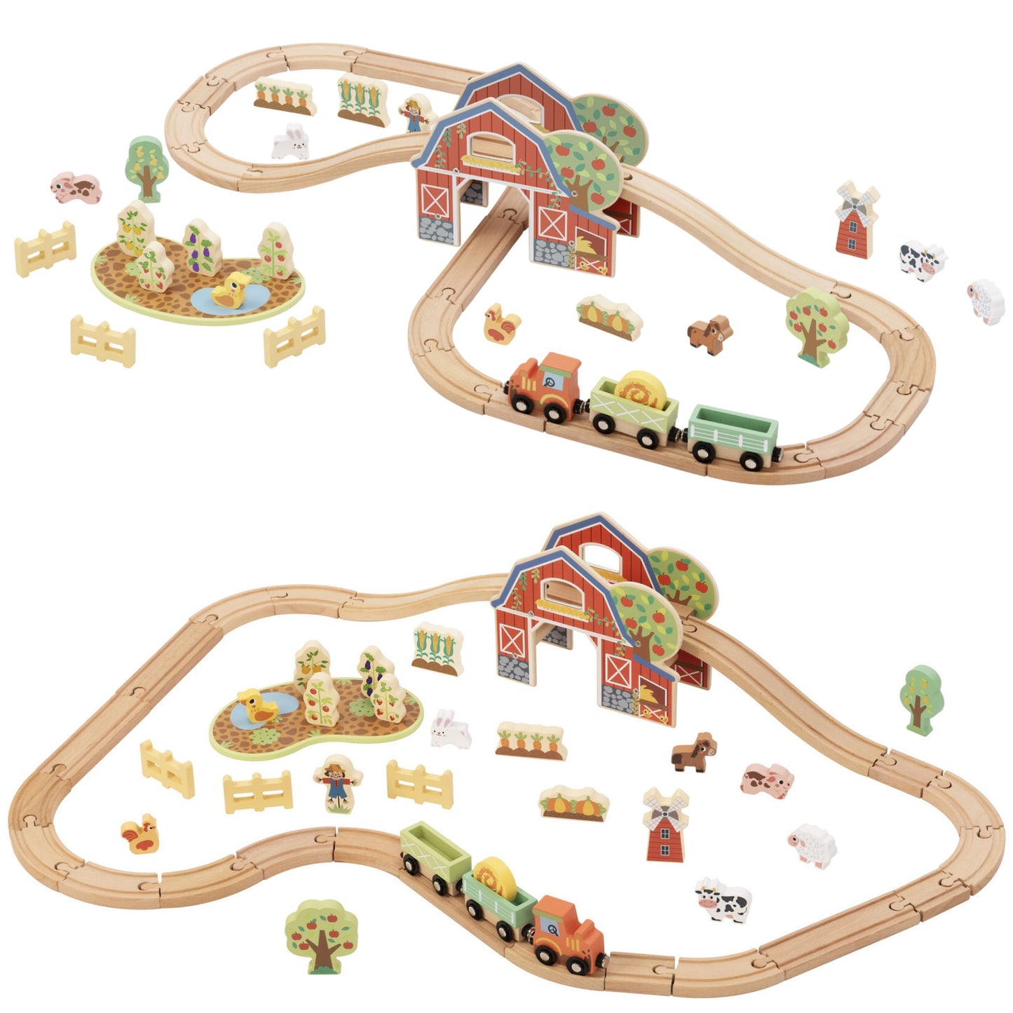 TOOKY TOY Medinis Ūkio Traukinio Rinkinys 48 detalės