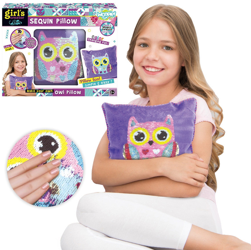 WOOPIE ART&FUN Kūrybinis rinkinys – Pagalvėlė su pelėdute ir žvyneliais