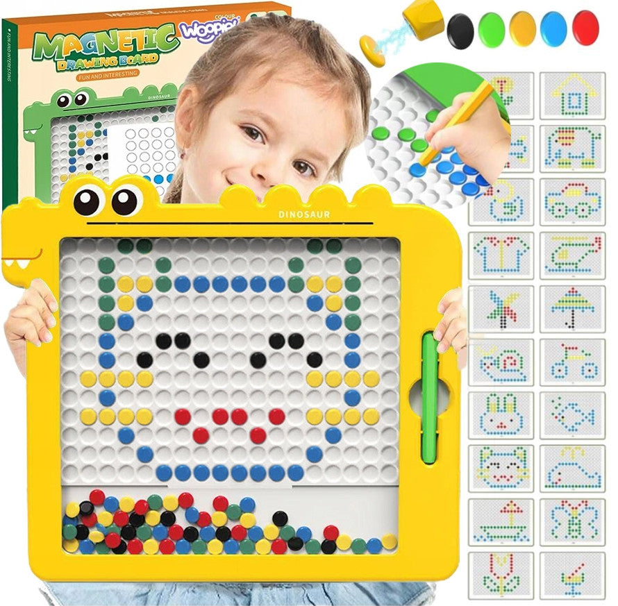 WOOPIE MagPad Magnetinė Lenta Dinozauras Montessori 110 sagutės