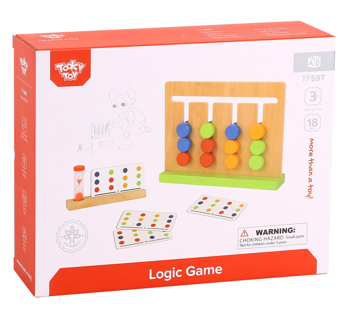 TOOKY TOY Loginis žaidimas su smėlio laikrodžiu, 30 raštų