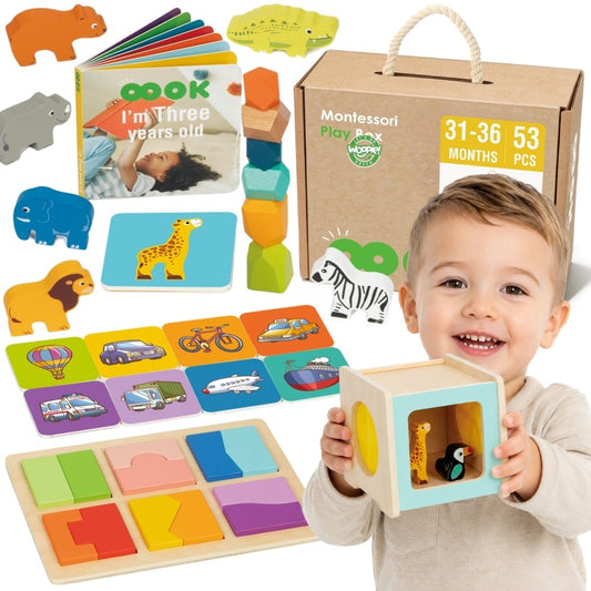 WOOPIE GREEN Montessori Lavinamoji Dėžutė 7in1 Vaikams 31-36 Mėn. FSC