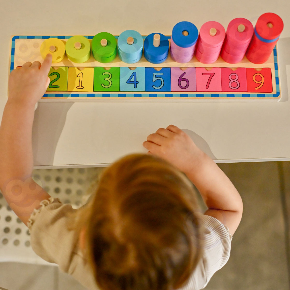 WOOPIE GREEN Medinė Montessori Skaičiavimo Dėlionė 56 vnt.